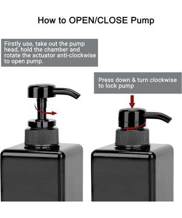 6 Pack Black Shampoo & Conditioner Dispenser Bottles - 4x 22 Oz & 2x 8 Oz Square Pump Bottles for Lotions, Shampoo, Body Wash - Refillable Plastic Bottles - Buy Online on GoSupps.com