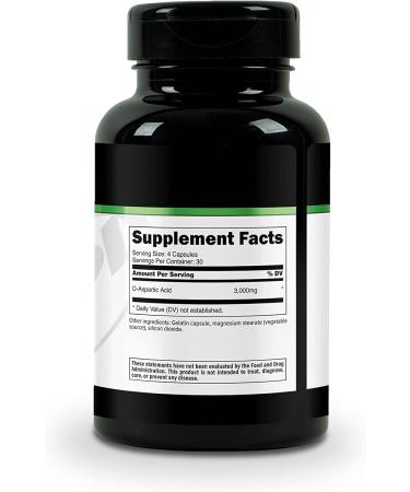 XPI D-Aspartic Acid 3000mg - 120 Gluten-Free & Non-GMO Capsules | Enhance Performance & Boost Energy - 30 Servings - Buy Online on GoSupps.com