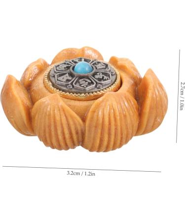 Solustrious Hand-Made Lotus Flower Plate Player - Vintage Carved Wooden Sculpture & Decoration - Unique Sandalwood Figure - 3.2x2.7cm - Buy Online on GoSupps.com