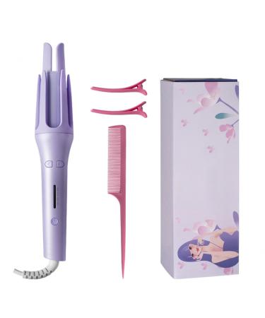 1.25 Inch Curling Iron 1.25 Inch Self Turning Curling Iron Double Ceramic Produces Loose Curls 1.25 Inch Curling Iron Purple