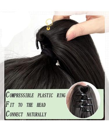 Rcygfsu Black Brown Wavy Wig Style Hip- High Ponytail Natural Forcing Fake Ponytail Female Braid - Buy Online on GoSupps.com