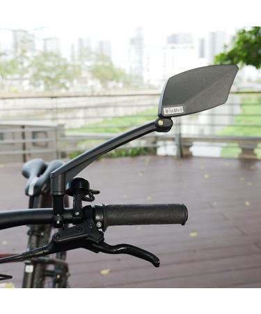 BriskMore Handlebar Bike Mirror - Scratch Resistant Glass Lens - Adjustable & Rotatable Rearview Bicycle Mirror - Silver Lens - Left Side - Buy Online on GoSupps.com
