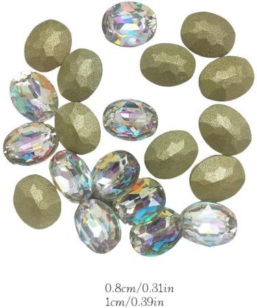 dijiusidy Nail Rhinestones Manicure Decorations Multiple-Shape Multi-color Glass DIY Decor Stickers Eye-catching Beauty Tools 8 * 10mmOval 8*10mmoval - Buy Online on GoSupps.com