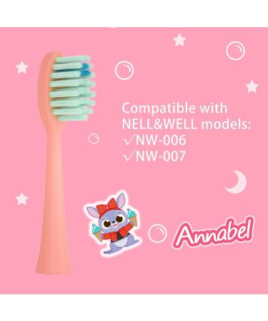 NELL&WELL 6-Piece Pink Replacement Toothbrush Heads for NW-006/NW-007 Sonic Electric Toothbrush - Buy Online on GoSupps.com