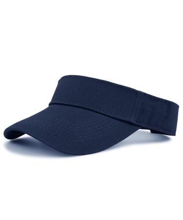 Ponceau visor cap sun hat women men adjustable baseball elastic sunshield cotton sport cap unisex leisure unit size navy blue