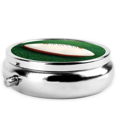 White Rugby Ball Round Pill Box - 3 Compartment Travel Organizer | Portable Pill Storage for Travel - Buy Online on GoSupps.com