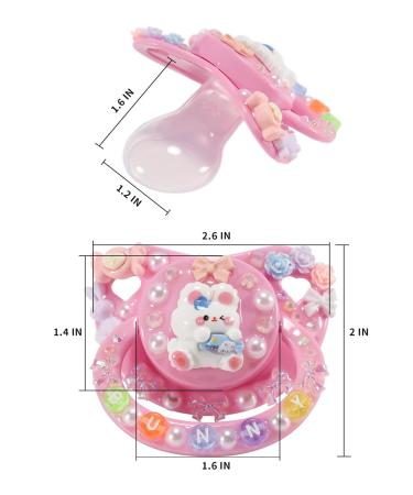 CutiePlusU Adult Sized Pacifier - Handmade Big Shield Rabbit Pink | 1 Piece for Adults - Perfect Gift - Buy Online on GoSupps.com