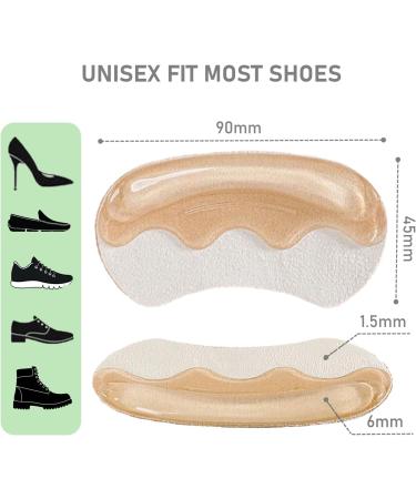 VivoFoot Anti-Slip Heel Grips - 4 Pairs Gel Liner Pads for Loose Shoes Blister Protectors for Men & Women - Self-Adhesive Cushion Inserts (Beige & Black - Buy Online on GoSupps.com