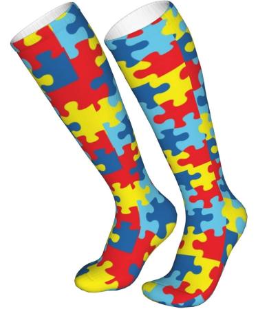 Autism Awareness Compression Socks for Men & Women - 15-20 mmHg Circulation Support for Running & Cycling - Athletic White - Size 10463 - Buy Online on GoSupps.com