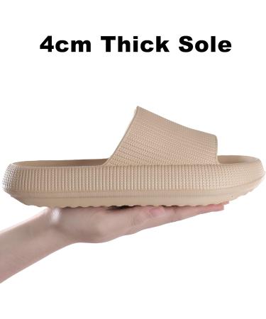 Monerffi Women's Vintage Open Toe Sandals - Lightweight Anti-Slip Beach Slippers - EU Size 40/41 Khaki - Buy Online on GoSupps.com