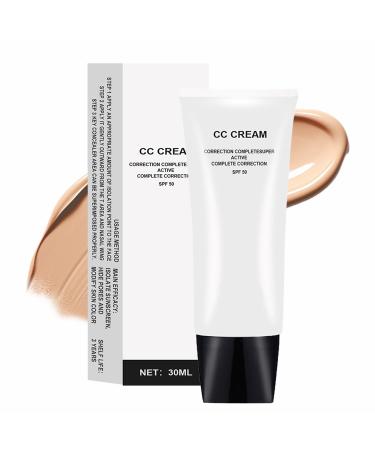 GHFCZOO CC Cream Skin Tone Adjusting for Mature Skin Complete Correction Super Active Light Moisturizer SPF 50 1.0 fl oz (Natural 30ml)