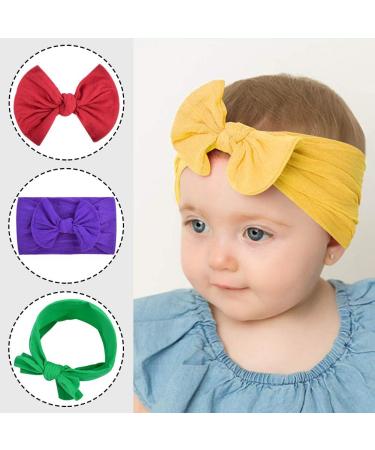 YHXX YLEN Baby Headbands - 20 Pack Girls Knot & Elastic Bows Turban Hairbands | Soft Knit Head Wraps for Infants - Buy Online on GoSupps.com