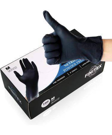 Finitex Black Nitrile Disposable Medical Exam Gloves - Case of 1000 (Medium, 6mil, Powder-Free, Latex-Free) - Pack of 100 - Buy Online on GoSupps.com