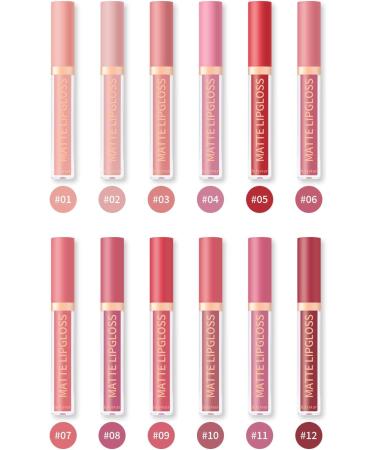 INTEROOKIE Matte Lip Gloss Matte Lip Gloss with Non-Stick Cap Non-Fade Lip Gloss Real Makeup. (10#) - Buy Online on GoSupps.com