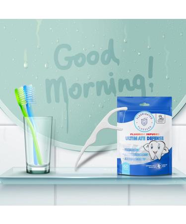 Unflavored Floss Picks - 240 Count Fluoride Infused Dental Flossers for Adults | Unwaxed Cavity Defense by Dentists - Buy Online on GoSupps.com