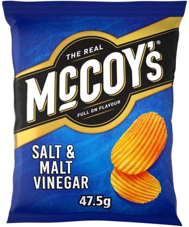 McCoy's Ridge Cut Crisps 36x45g (Salt & Malt Vinegar) - Buy Online on GoSupps.com