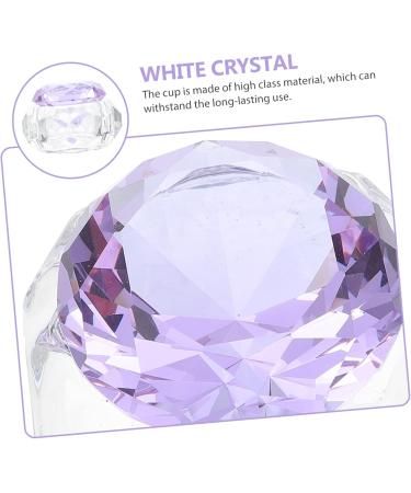 Ipetboom Manicure Cups Nail Art Crystal Cup Purple White Crystal Glass With Cover Nail Art Liquid Cup - Buy Online on GoSupps.com