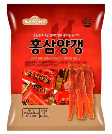 Minecook Red Ginseng Sweet Red Bean Jelly | 250g | Korean Snack Yokan Yanggaeng Traditional Korean Dessert