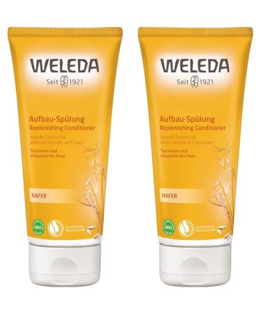 WELEDA BIO HAFER ABRAUCHENTION CARE HAIR LINISED gives elasticity resistance and shine natural cosmetics hair oil improves combability (1 x 200 ml) (pack of 2) 200 ml (2 pack)