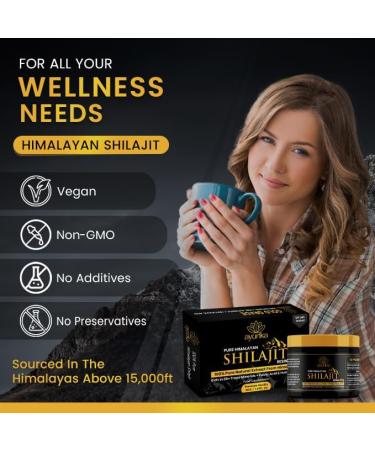 Organic Shilajit Resin 40g Jar with Spoon - Pure Himalayan Supplement - Gold Grade - 60% Fulvic Acid, 85 Trace Minerals - Buy Online on GoSupps.com