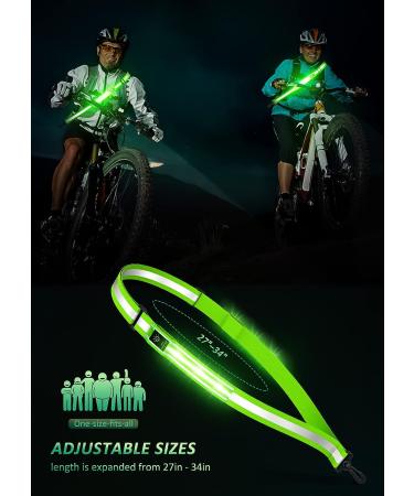 Ylzzrs LED Reflective Belt Sash Walking Gear Safety Lights for Walkers at Night High Visibility Safety Rechargeable Reflective Running Gear for Men Women Kids Night Dog Walking Gear Green - Buy Online on GoSupps.com