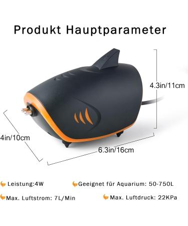 Fedour 4W Quiet Aquarium Air Pump - Dual Output Oxygen Pump for 50-700L Fish Tanks with LED Decor & All Accessories - Buy Online on GoSupps.com