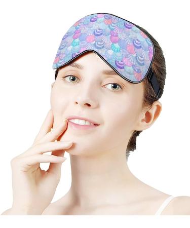 Watercolor Sea Shell Sleep Mask for Women - Adjustable Eye Shades with Elastic Strap for Comfortable Sleep - Buy Online on GoSupps.com