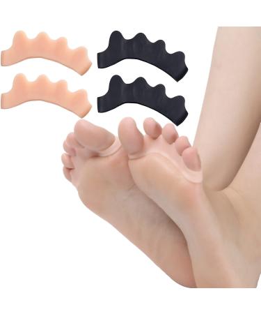 2 Pair Toe Separator  Silicone Toe Spacers for Functional Fitness Athletes  Women/Men Toe Straightener for Correct Toe Alignment  Toe Spreader for Foot Pain Relief and Plantar Fasciitis