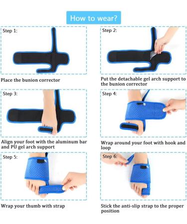 Adjustable Toe Bunion Splint with Gel Arch for Pain Relief - Hallux Valgus Corrector - Buy Online on GoSupps.com
