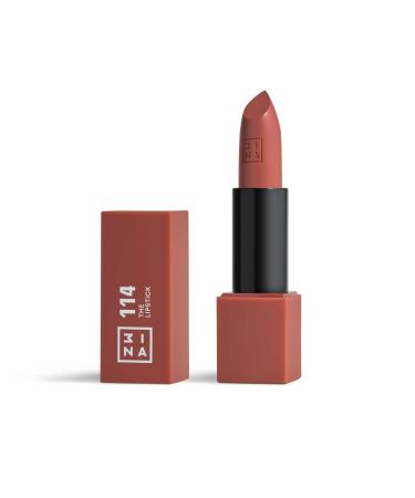 3INA MAKEUP - The Lipstick 114- Light Brown Lipstick with Vitamin E & Shea Butter to Nourish the Lips - Long Lasting Lip Colour with Matte Finish and Creamy Texture - Vegan - Cruelty Free