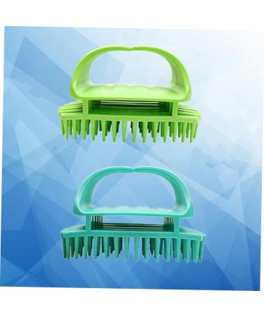 Plafope 2-in-1 Hair Shampoo Brush & Massager - Green Hair Scalp Cleaner for Miniatures & Dolls House | Adult Size 11x6cm - Buy Online on GoSupps.com
