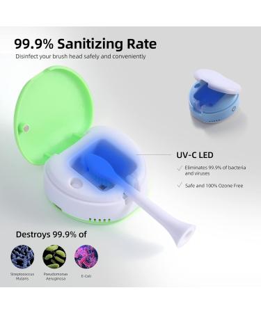 Sewrom UV-C Sanitizer Toothbrush Case | Portable Heat-Drying Holder for Any Size Toothbrush | Travel and Home Toothbrush Sterilizer Cover - White - Buy Online on GoSupps.com