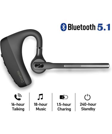 Conambo Bluetooth Headset 5.1 aptX HD | 16 Hrs Talktime Business Earpiece with Mic | Noise Cancelling Wireless Headphones - Buy Online on GoSupps.com