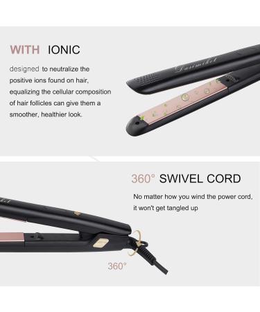 Ionic Hair Straightener Curler for Women - LED Display, Ceramic-Coated, 360 Swivel Cord - Rose Gold - Buy Online on GoSupps.com