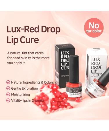 Natural Shine LUX REDDROP VENUS Lip Cure (Clear Red) | Water Lip Stain (0.27oz) | Lightweight, Long Lasting, Overnight Exfoliator Treatment - Buy Online on GoSupps.com