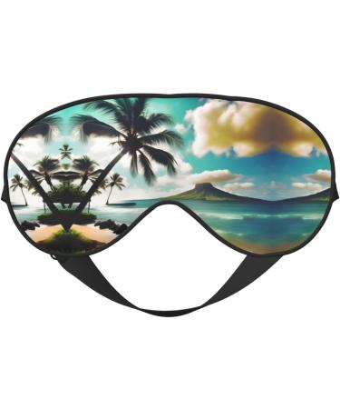 Tropical Beach Palms Print Sleep Eye Mask | Soft Eyeshade for Travel & Naps | Ideal for Men & Women - Buy Online on GoSupps.com