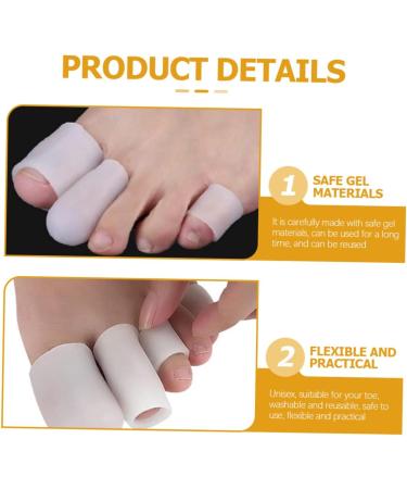 Bunion Toe Gel Protector Sleeves - 10pcs Silicone Rubber Bands for Men and Women - Hammer Toe Spacers - Toe Nail Patch - White Gel Splints - Buy Online on GoSupps.com