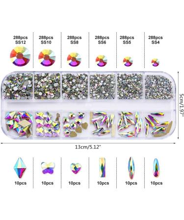 12 Grids Glass Nail Art Decorations Multi-Shape Multi-Size Nails Ornaments Manicure Decor DIY Crafts Accessories Nail Art Decoration 3d - Buy Online on GoSupps.com