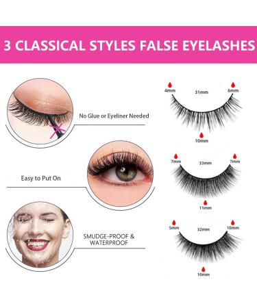 Reusable Self Adhesive False Eyelashes - Natural Look, 3 Pairs - Buy Online on GoSupps.com