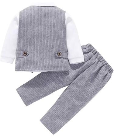 AmzBarley Baby Boys Gentlemans Tuxedo Rompers Grey 2-3 Years - Buy Online on GoSupps.com