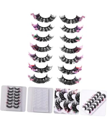 minkissy 7 Pairs false eyelashes false lash extensions colored eyelashes individual cosplay lashes colored lashes fake eyelashes lashes with color extend artificial fiber halloween - Buy Online on GoSupps.com