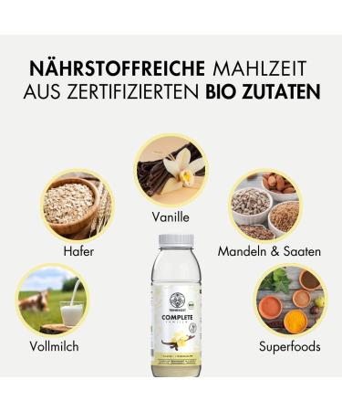 Drinking Food Bio COMPLETE Vanilla 6 Bottles with 26 Vitamins & Minerals | Nutrient-Rich 120g Bottles for Optimal Health - Buy Online on GoSupps.com