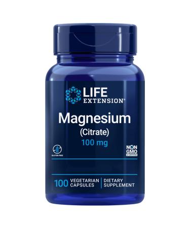 Life Extension Magnesium Citrate 100mg 100 Vegan Gluten Free Vegetarian Soy-Free Non-GMO