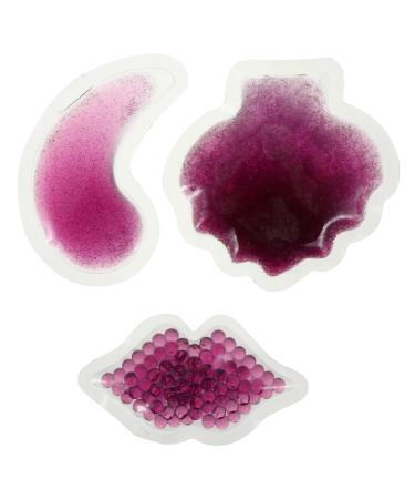 Ipetboom 3 pieces packs Beauty gel ice bag under the eye cake eyepaster for swollen eyes eye-gel pad beauty skin care violet pvc hot and cold compress 9.8x9.5cm purple