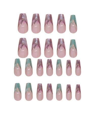 Lueear Cute Press on Nails Colorful Irregular False Nails | Cute Supplies Portable Press on Nails for Holiday Family Gatherings Dates