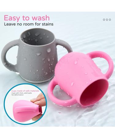 Silikong Tiny Cups (2 oz) for Toddlers - 100% Food-Grade Silicone | Baby Led Weaning Tools - 2 Pack (Pink/Gray) - Buy Online on GoSupps.com