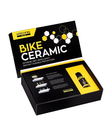 Gtechniq Bike Ceramic Bicycle Paint Protection Kit - Bike Protector Kit for Easy Cleaning - 1 x 100ml Frame Prep Spray, 1 x 15ml Ceramic Protector, 1 x Applicator, 1 x Microfiber Cloth