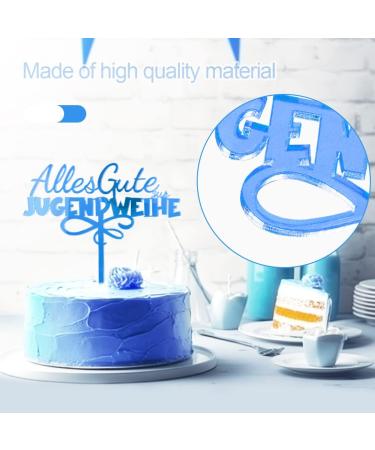 Shop Youth Consecration Cake Topper - Blue Acrylic Decoration for Boys & Girls Birthday Cakes - Buy Online on GoSupps.com