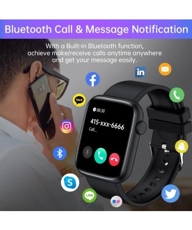Smart Watch, 1.9" Full Touch Screen Smart Watch for Android & iOS Phones with Heart Rate & Blood Oxygen Monitor, 123 Sport Modes,Voice Assistant, Fitness Smart Watch for Women Men Black - Buy Online on GoSupps.com