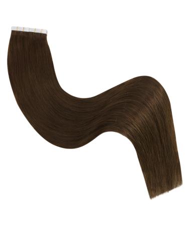 Ugeat Dark Brown Tape Hair Extensions 30 cm - 100% Remy Human Hair Seamless 20pcs 50g Natural Straight #4 - Buy Online on GoSupps.com